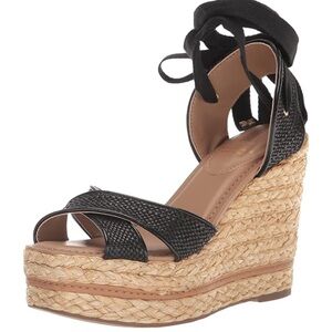 Sam Edelman Vaughn Ankle-Tie Espadrille Platform Wedge Sandals